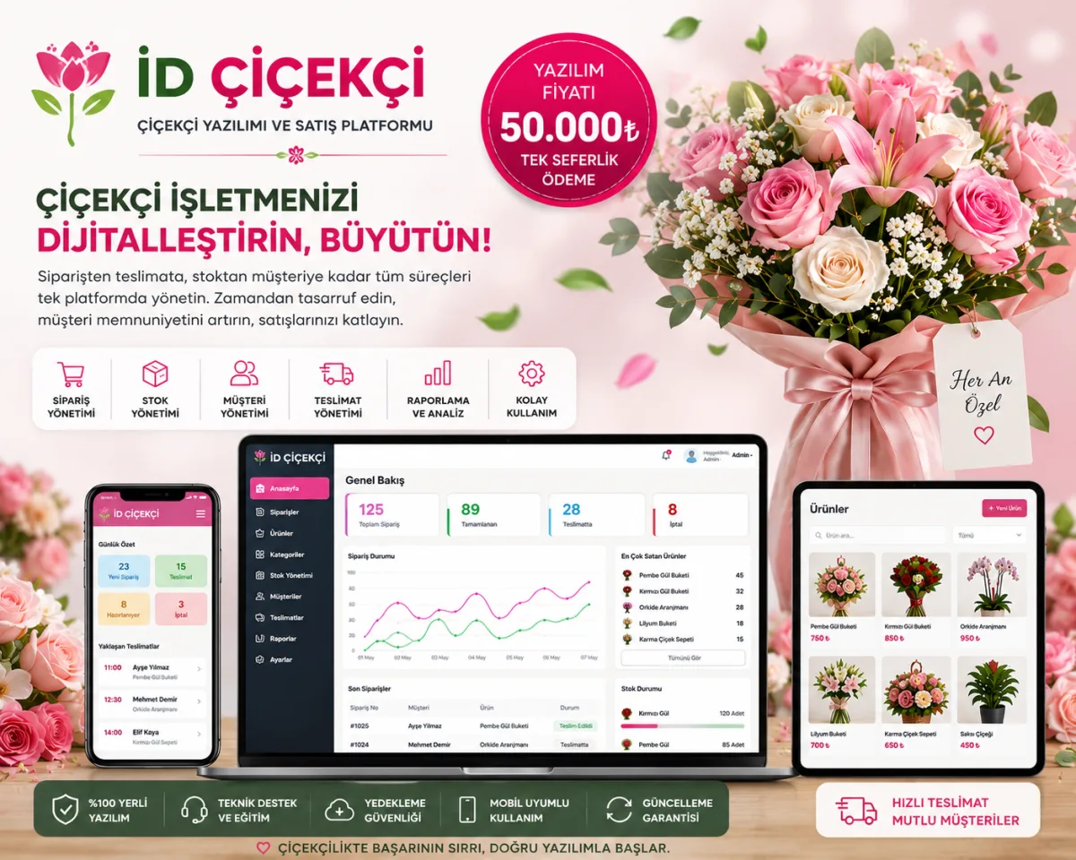 İD Çiçekçi | Çiçekçi Yazılımı ve Satış Platformu