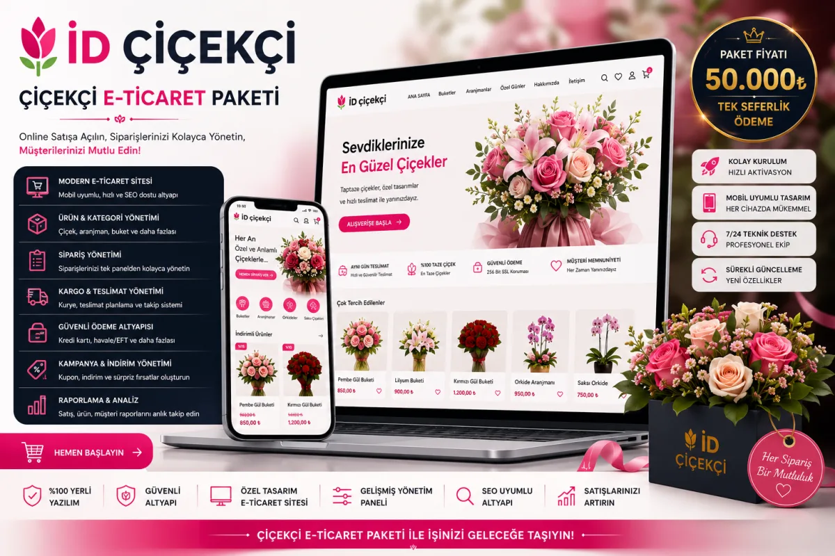 İD Çiçekçi | Florist Yazılımı ve E-Ticaret Çözümü