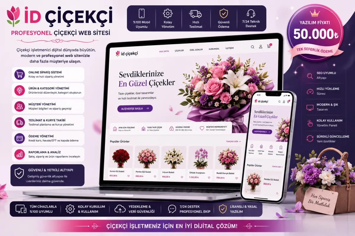 İD Çiçekçi | Profesyonel Çiçekçi Web Sitesi