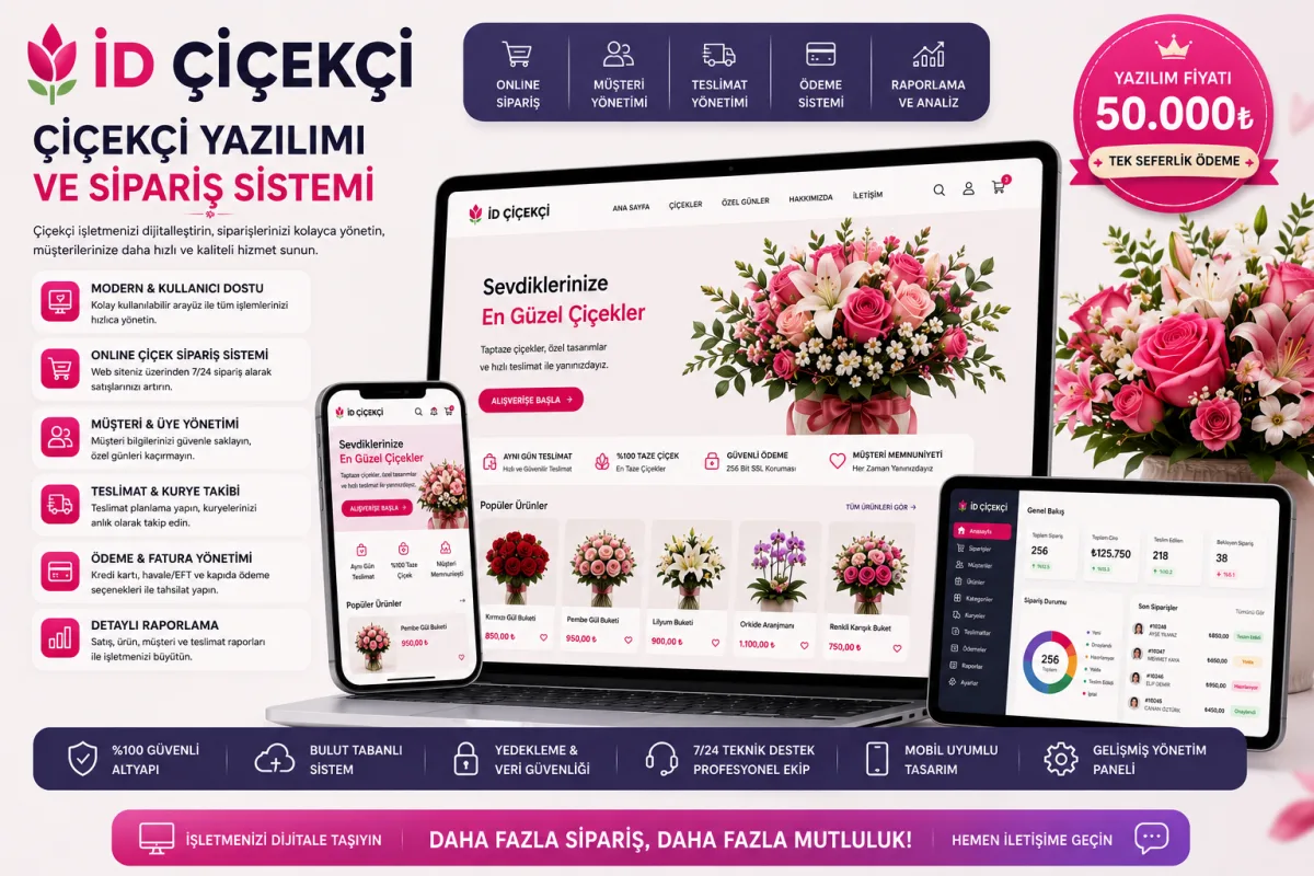 İD Çiçekçi | Çiçekçi Yazılımı ve Sipariş Sistemi