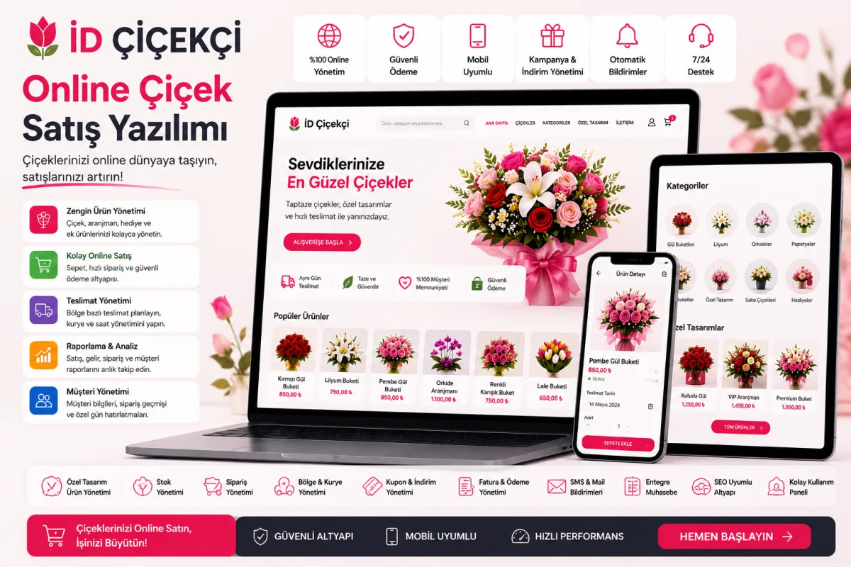 İD Çiçekçi | Online Çiçek Satış Yazılımı