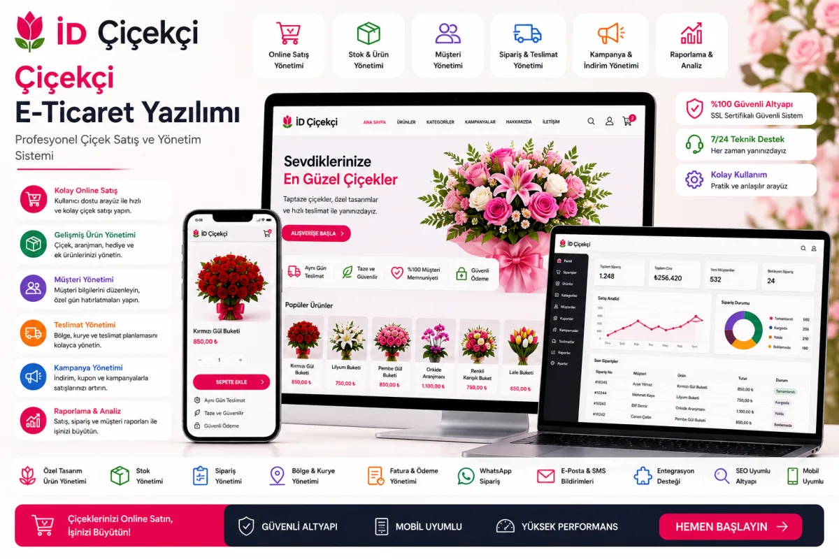 İD Çiçekçi | Çiçekçi E-Ticaret Yazılımı