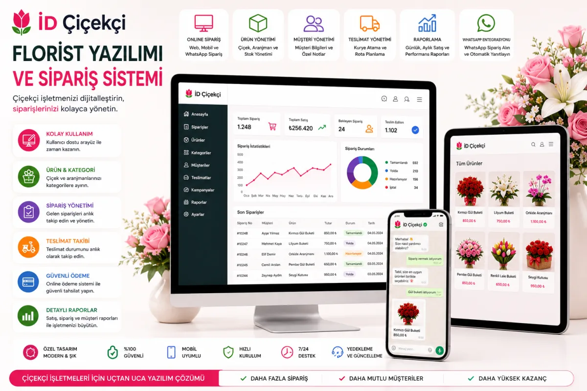 İD Çiçekçi | Florist Yazılımı ve Sipariş Sistemi