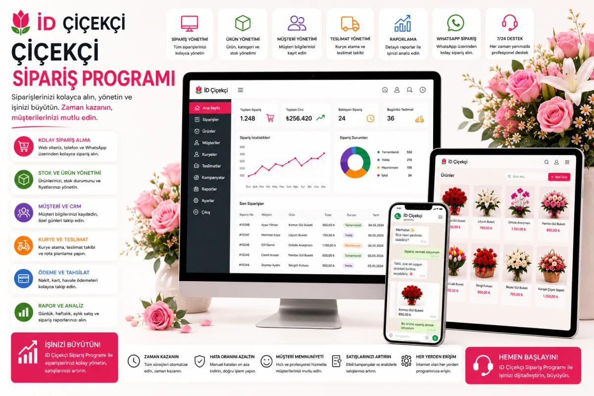 İD Çiçekçi | Çiçekçi Sipariş Programı