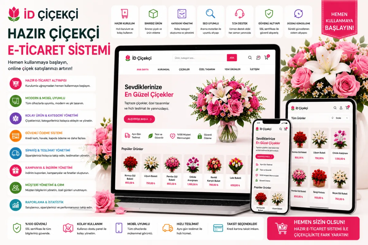 İD Çiçekçi | Hazır Çiçekçi E-Ticaret Sistemi