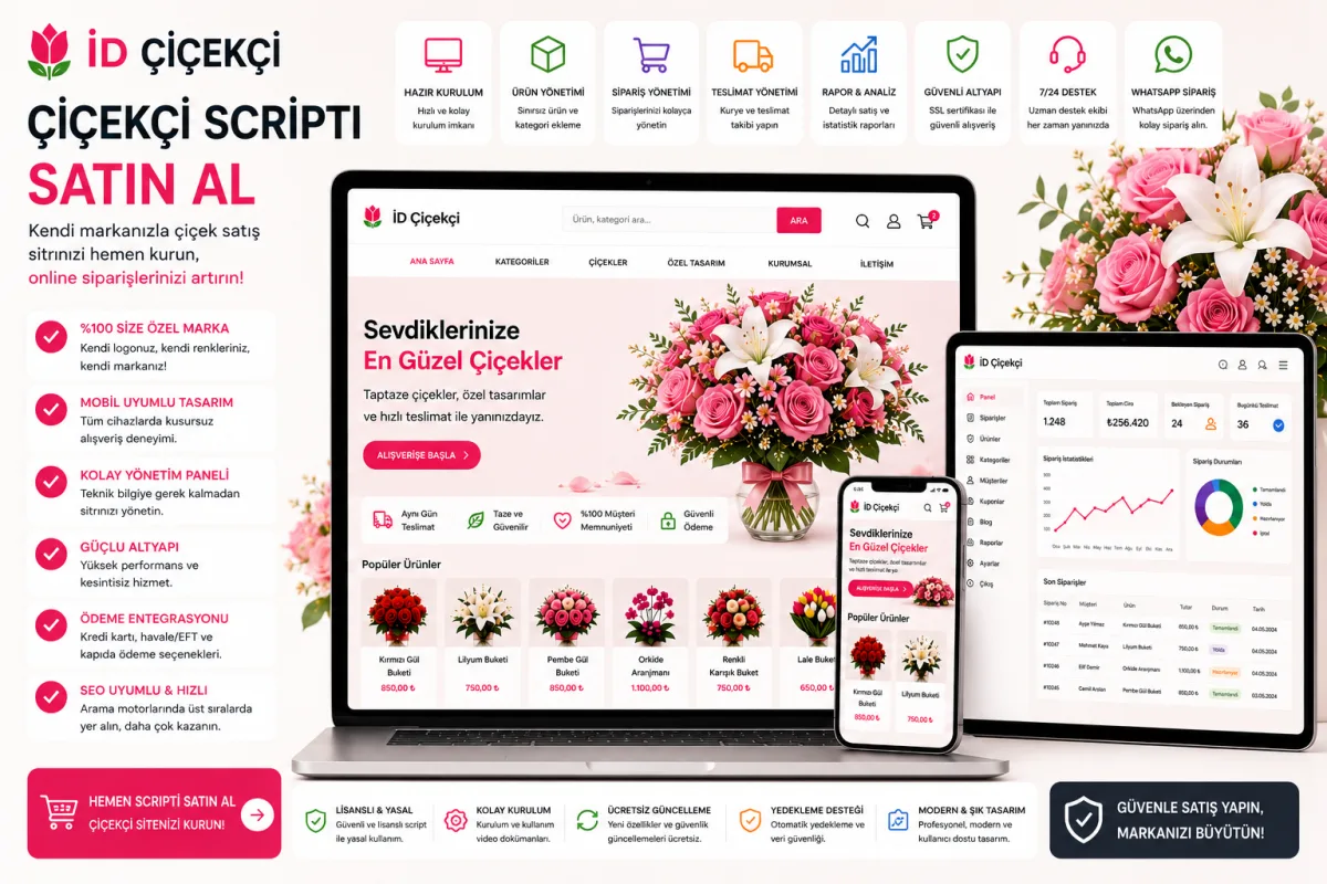 İD Çiçekçi | Çiçekçi Yönetim Yazılımı