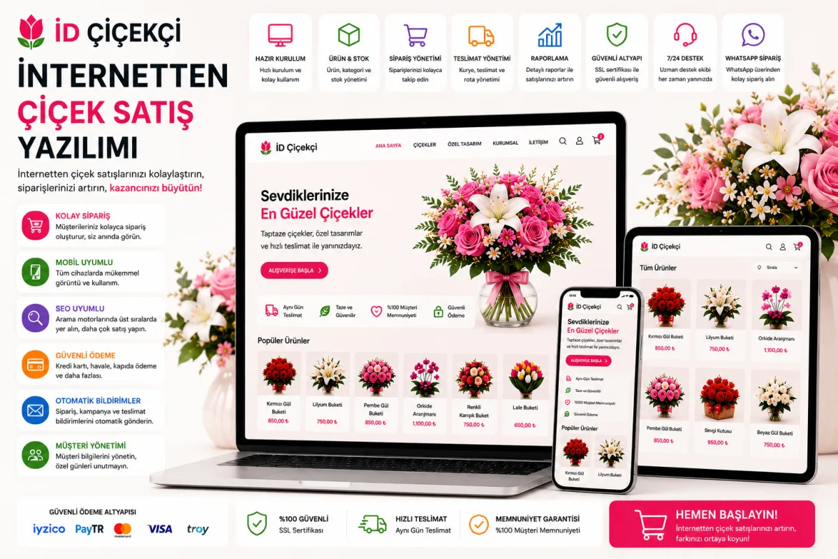 İD Çiçekçi | Çiçekçi Yönetim Yazılımı
