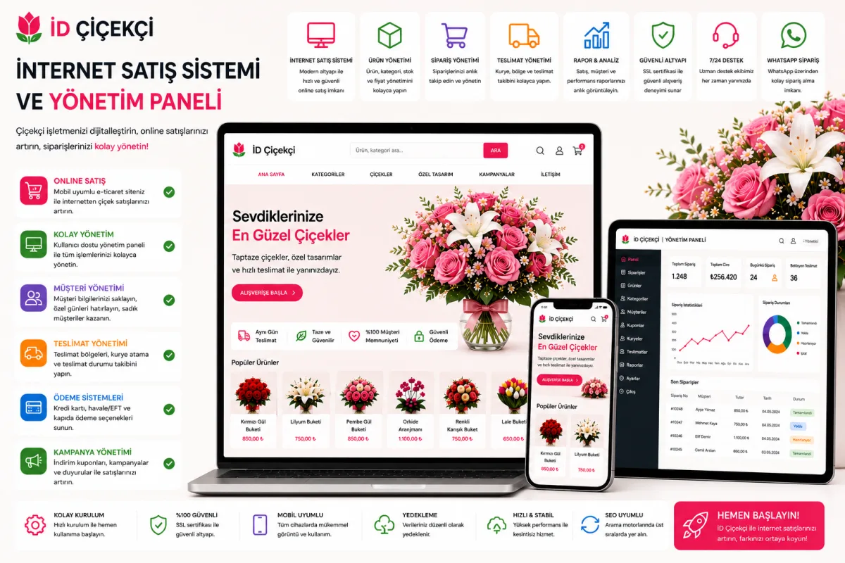 İD Çiçekçi | İnternet Satış Sistemi ve Yönetim Paneli