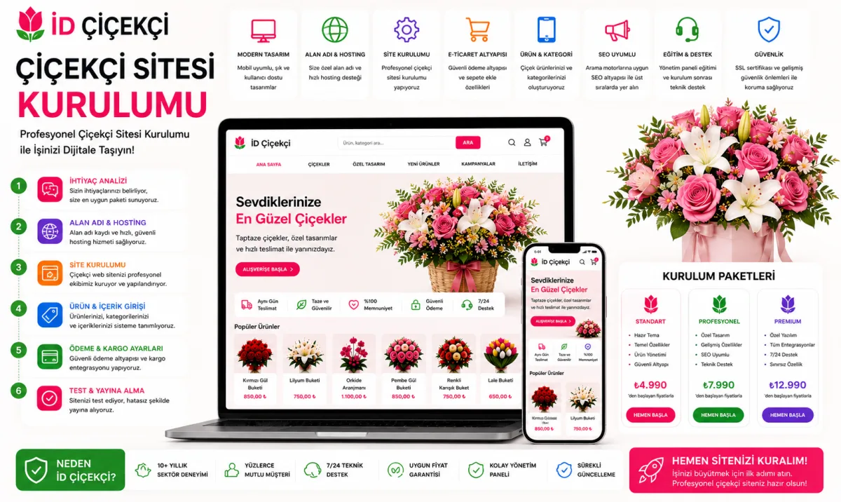 İD Çiçekçi | Çiçekçi Sitesi Kurulumu