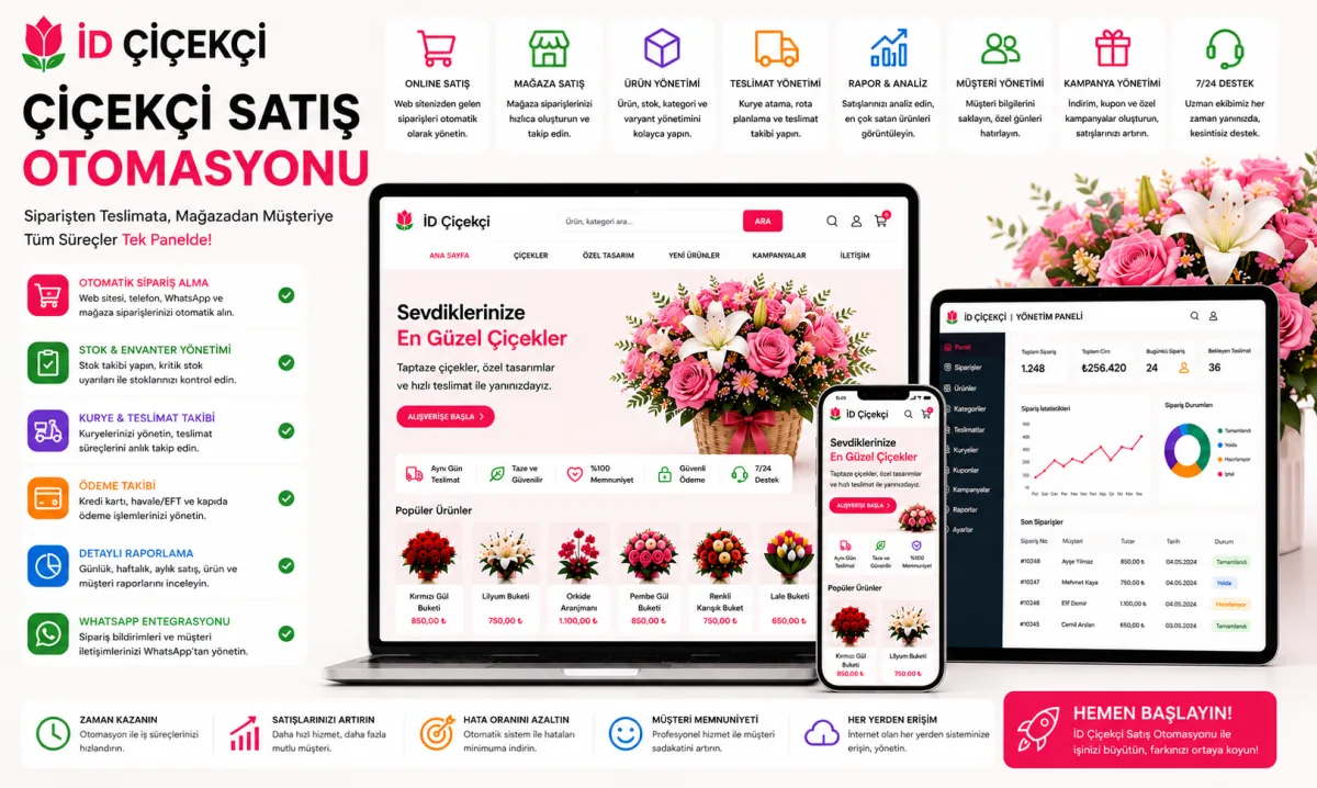 İD Çiçekçi | Çiçekçi Satış Otomasyonu