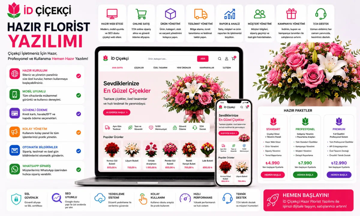 İD Çiçekçi | Hazır Florist Yazılımı