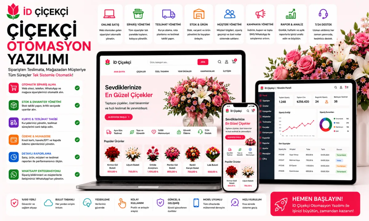 İD Çiçekçi | Hazır Florist Yazılımı