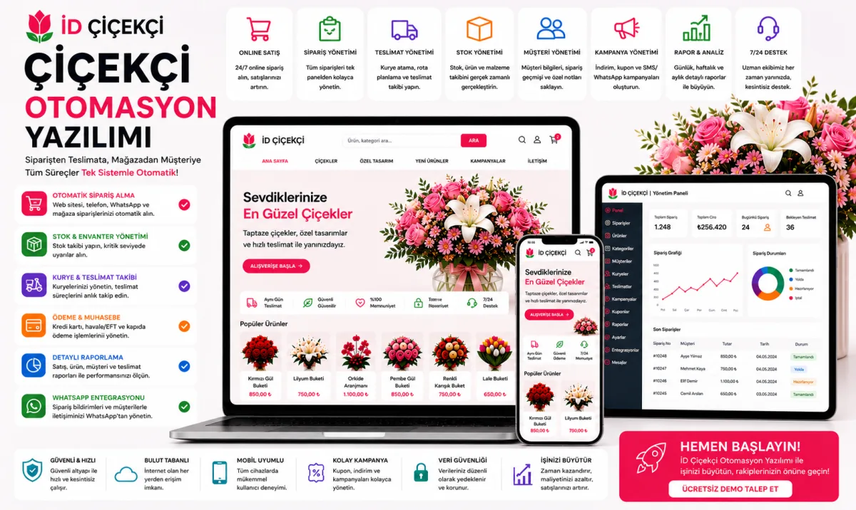 İD Çiçekçi | Çiçekçi Otomasyon Yazılımı
