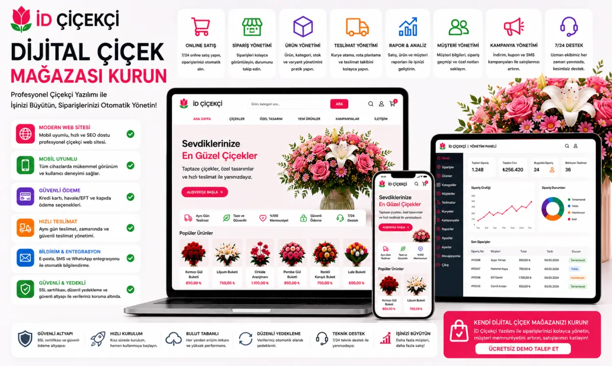 İD Çiçekçi | Dijital Çiçek Mağazası Kurun